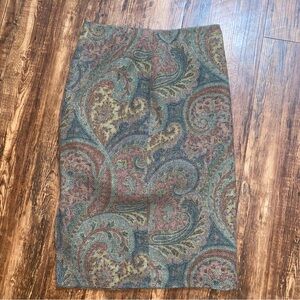 NO BRAND 100% Lambswool Union NO SIZE Paisley Print Pencil Skirt